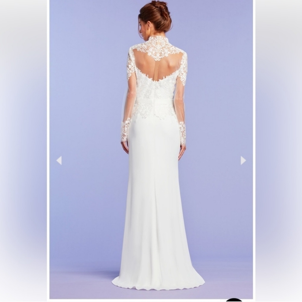 TADASHI SHOJI PRESCOTT FULL ILLUSION WEDDING GOWN - Picture 3 of 16
